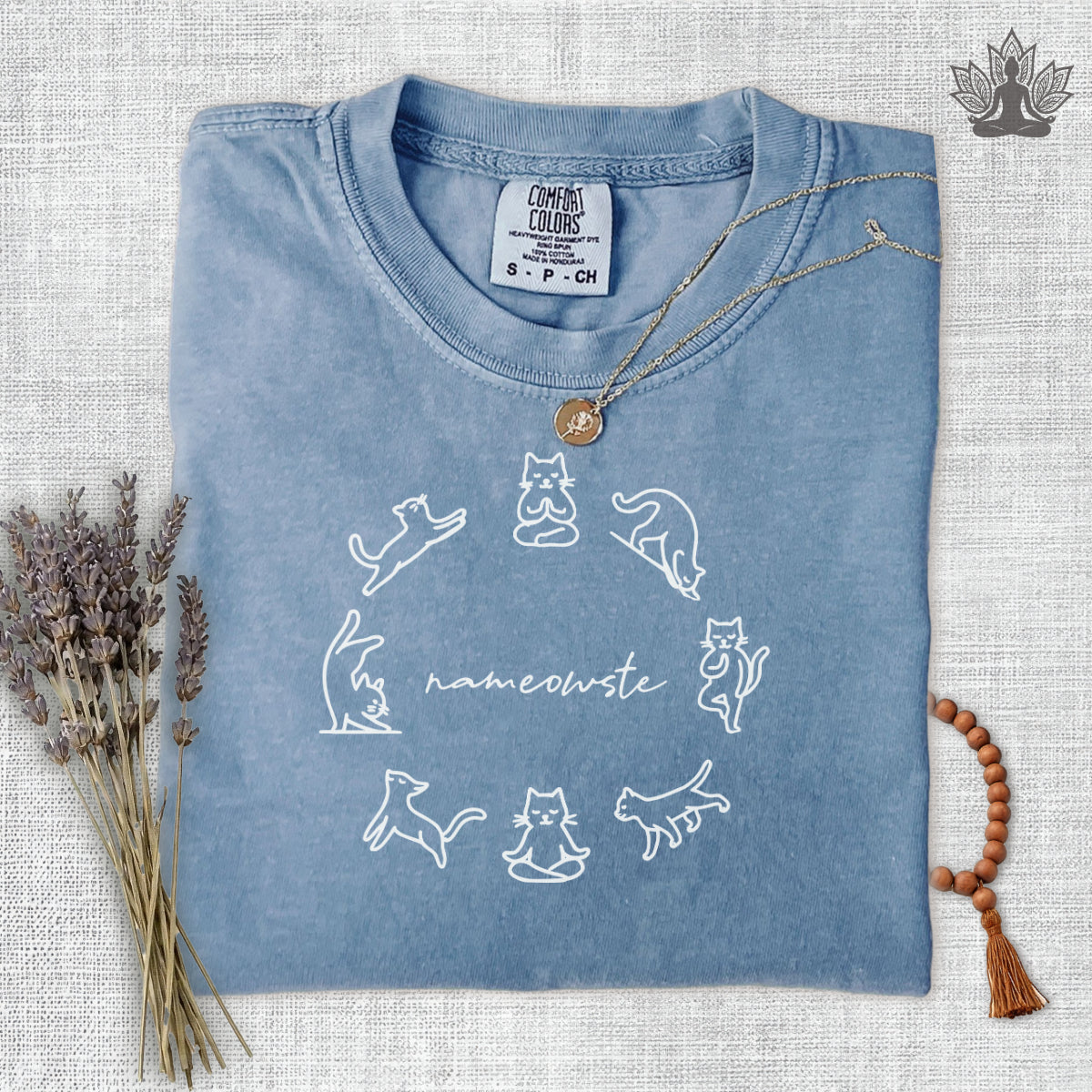 Yoga Cats Nameowste Comfort Colors Tee