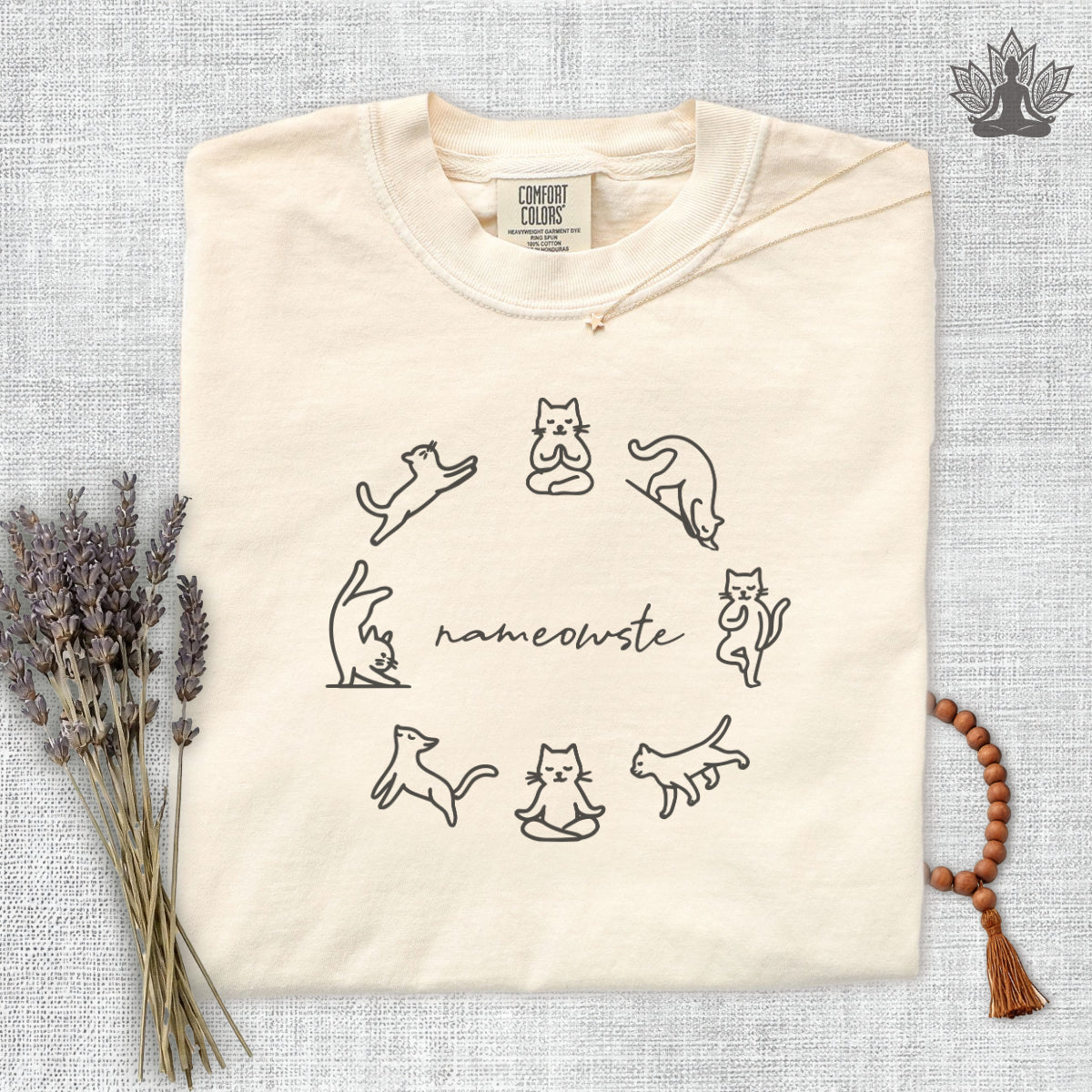 Yoga Cats Nameowste Comfort Colors Tee