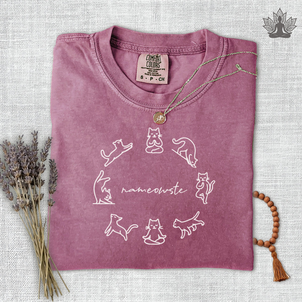 Yoga Cats Nameowste Comfort Colors Tee