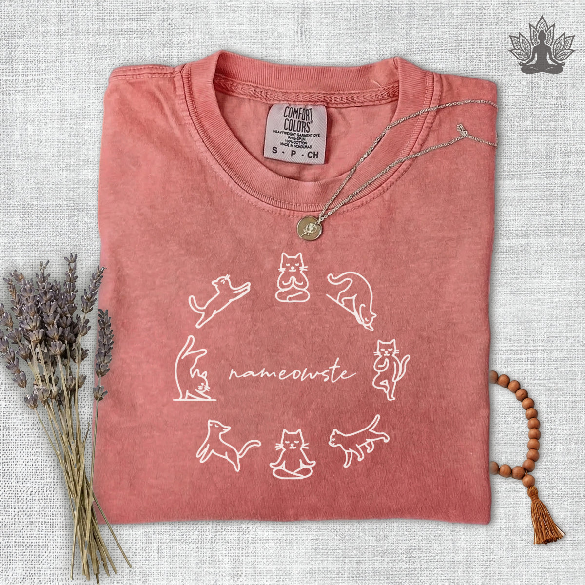 Yoga Cats Nameowste Comfort Colors Tee