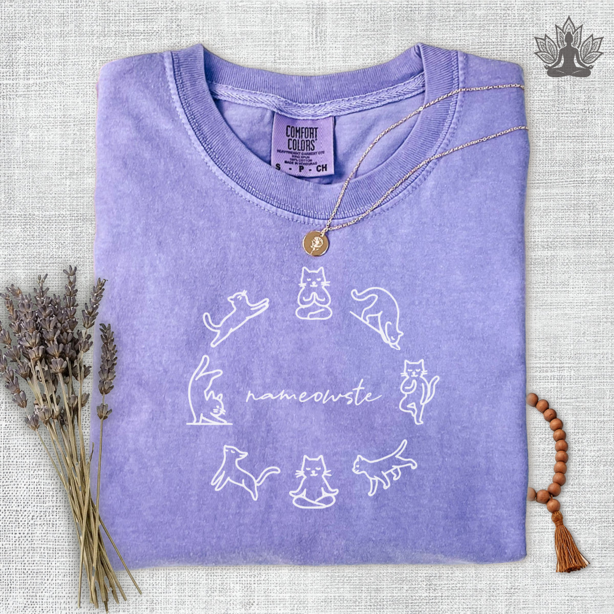 Yoga Cats Nameowste Comfort Colors Tee