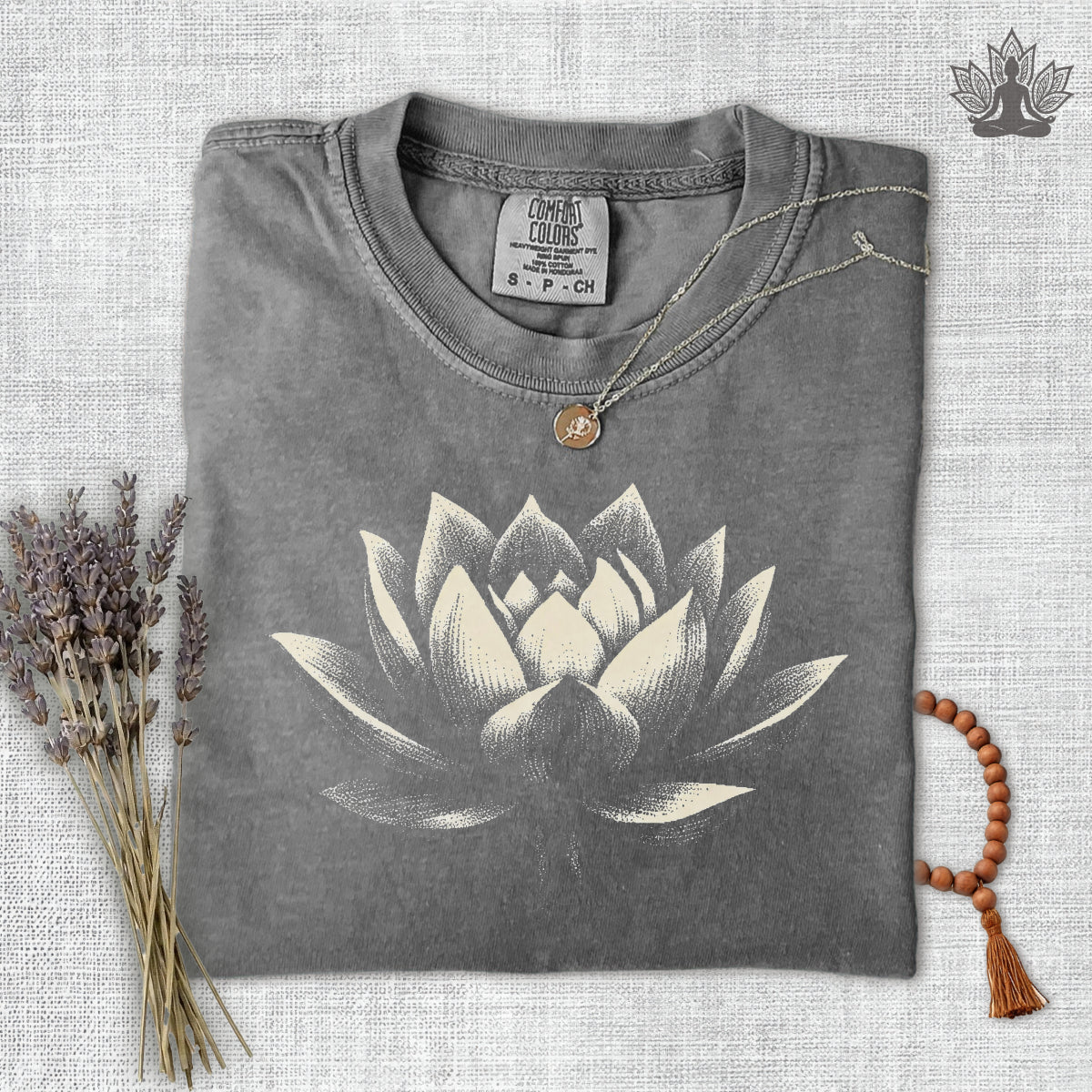 White Lotus Shadow Art Comfort Colors Tee