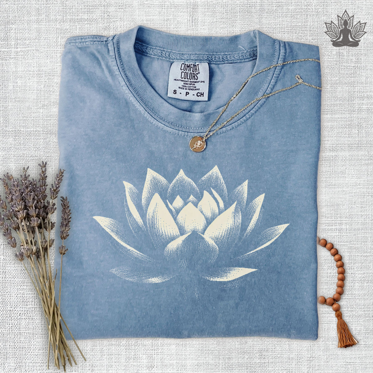 White Lotus Shadow Art Comfort Colors Tee
