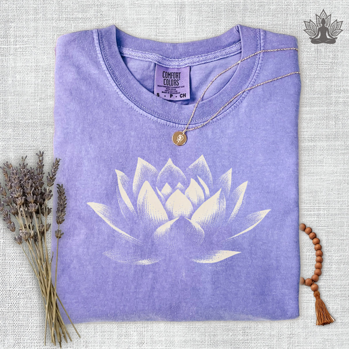 White Lotus Shadow Art Comfort Colors Tee