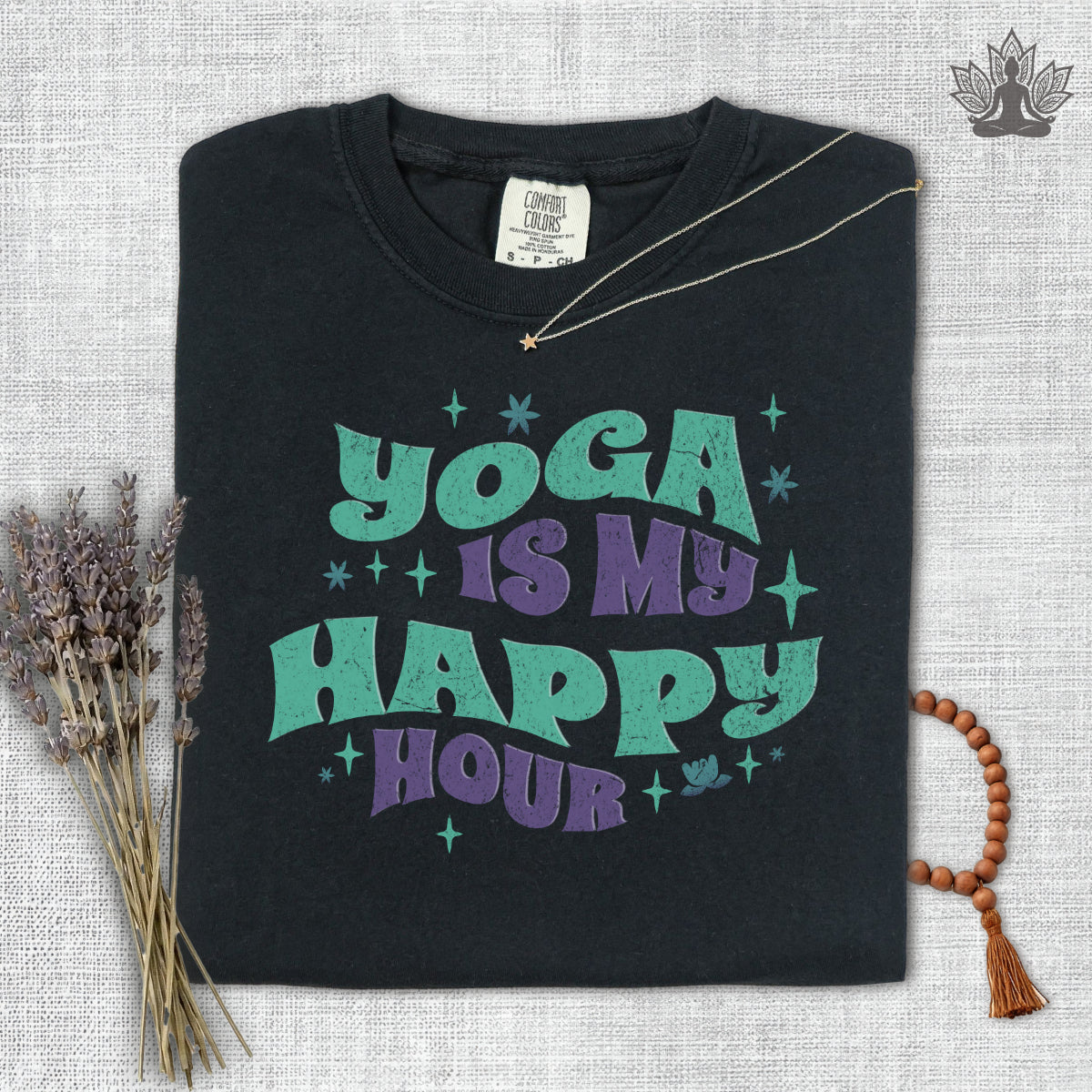 Yoga Is My Happy Hour Comfort Colors Tee