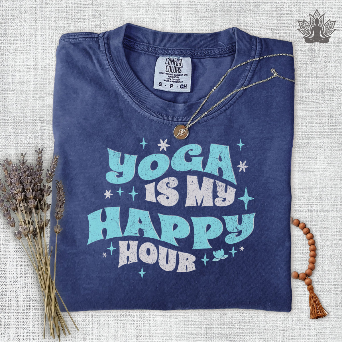 Yoga Is My Happy Hour Comfort Colors Tee