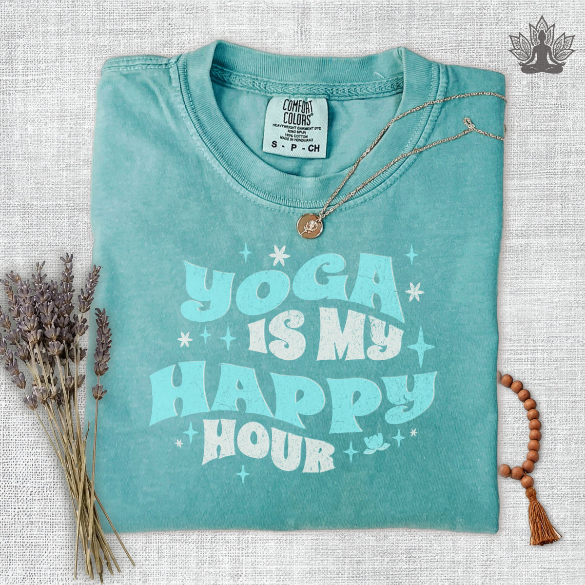 Yoga Is My Happy Hour Comfort Colors Tee