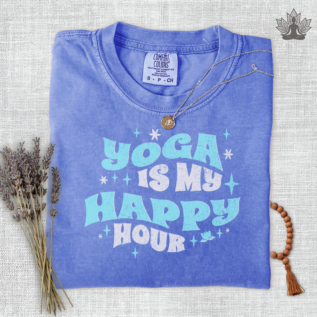 Yoga Is My Happy Hour Comfort Colors Tee