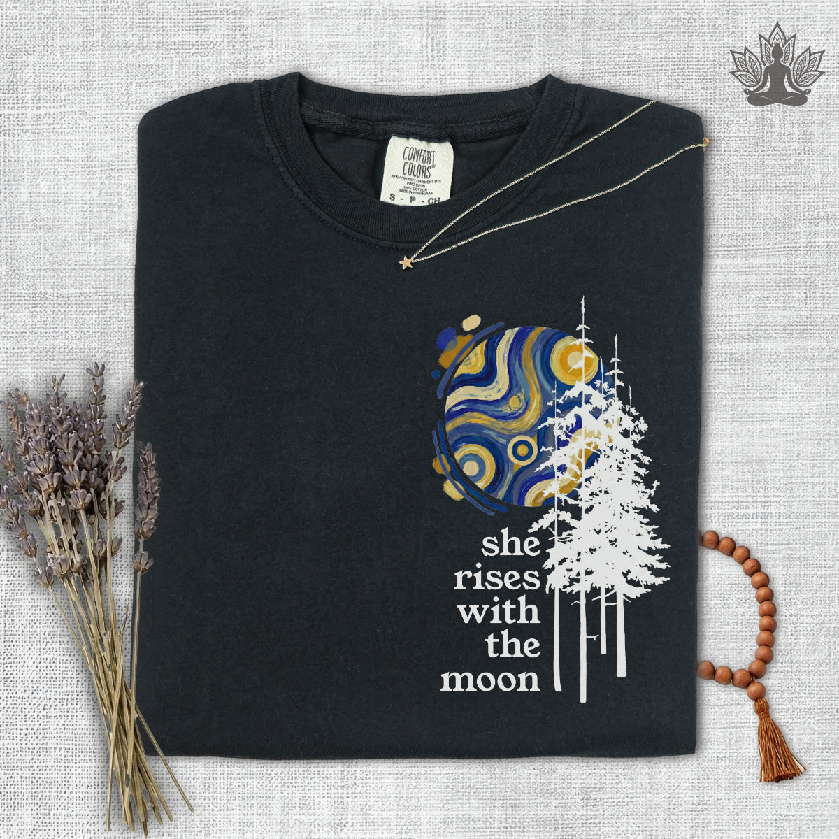 She Rises With the Moon Comfort Colors Tee