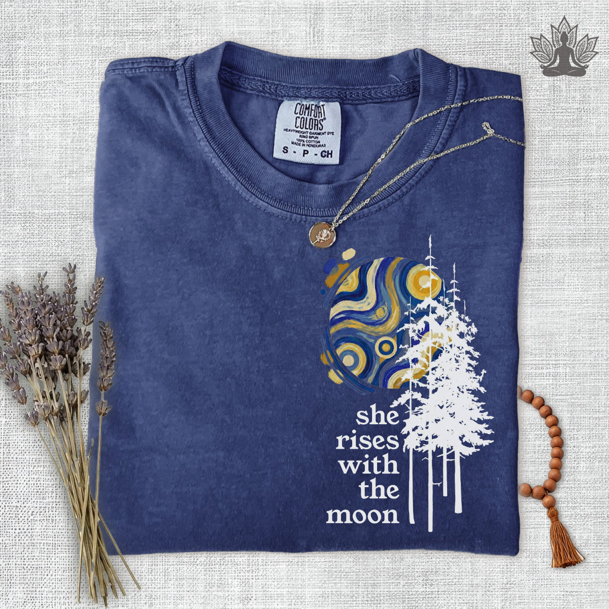She Rises With the Moon Comfort Colors Tee