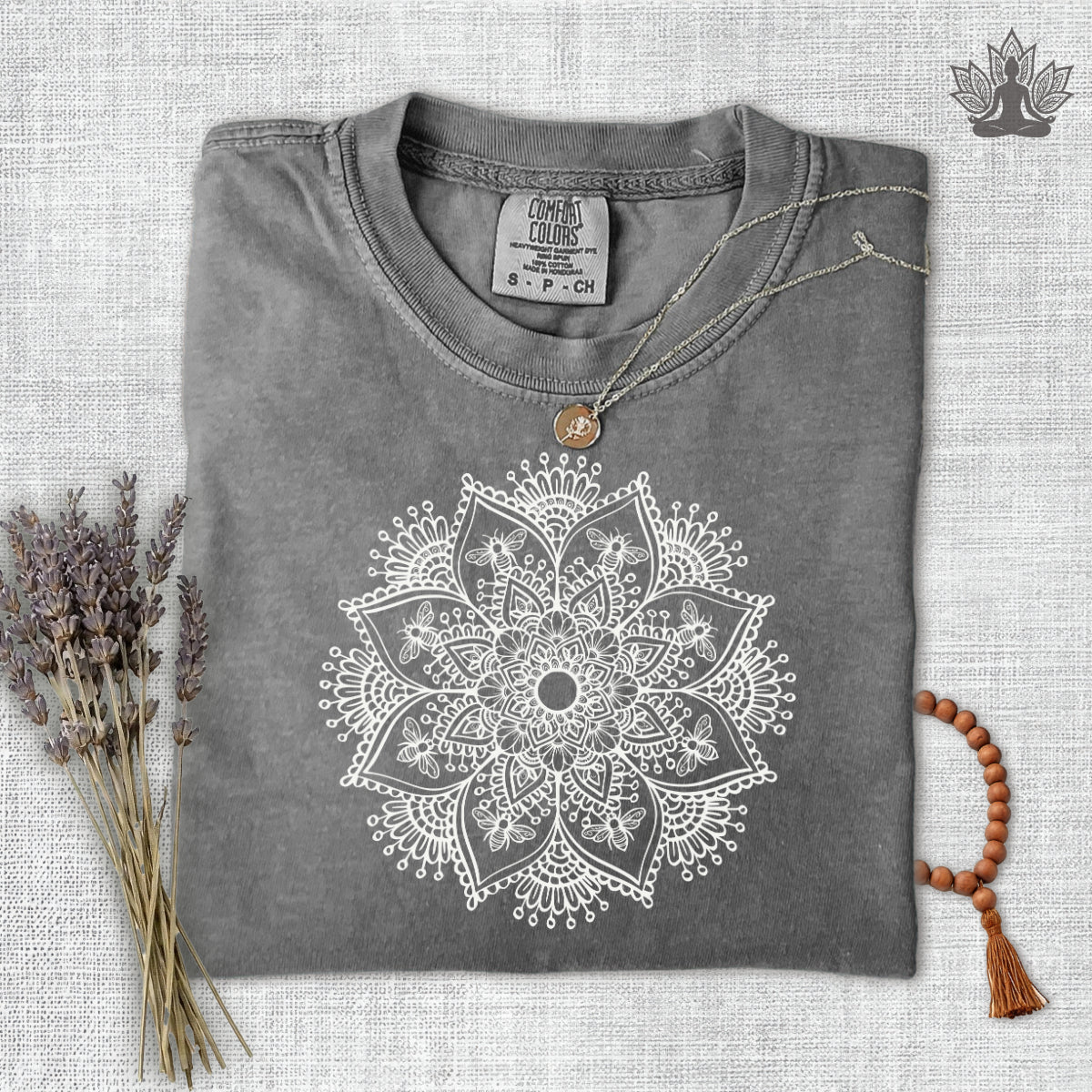 Delicate Mandala & Bees Comfort Colors Tee