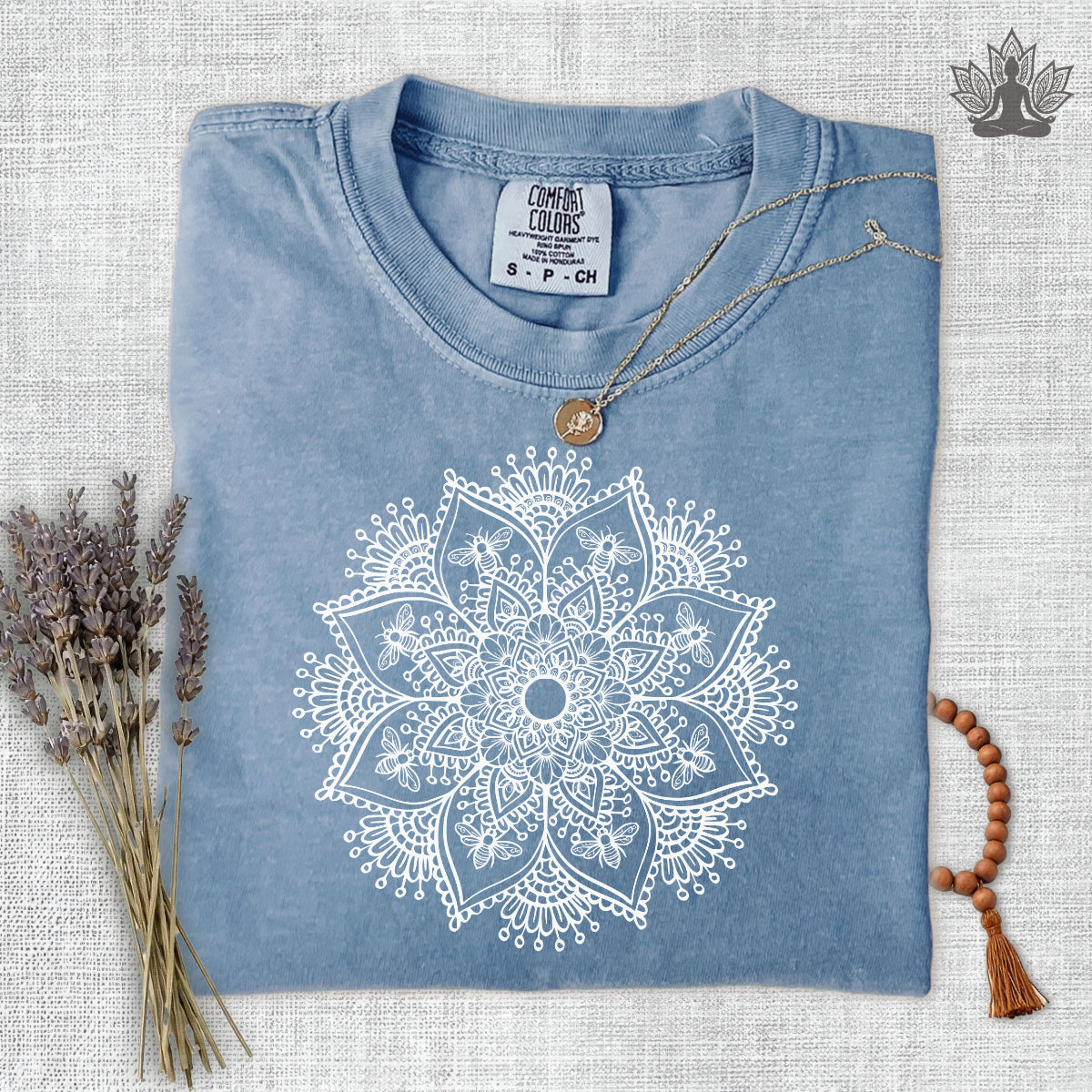 Delicate Mandala & Bees Comfort Colors Tee