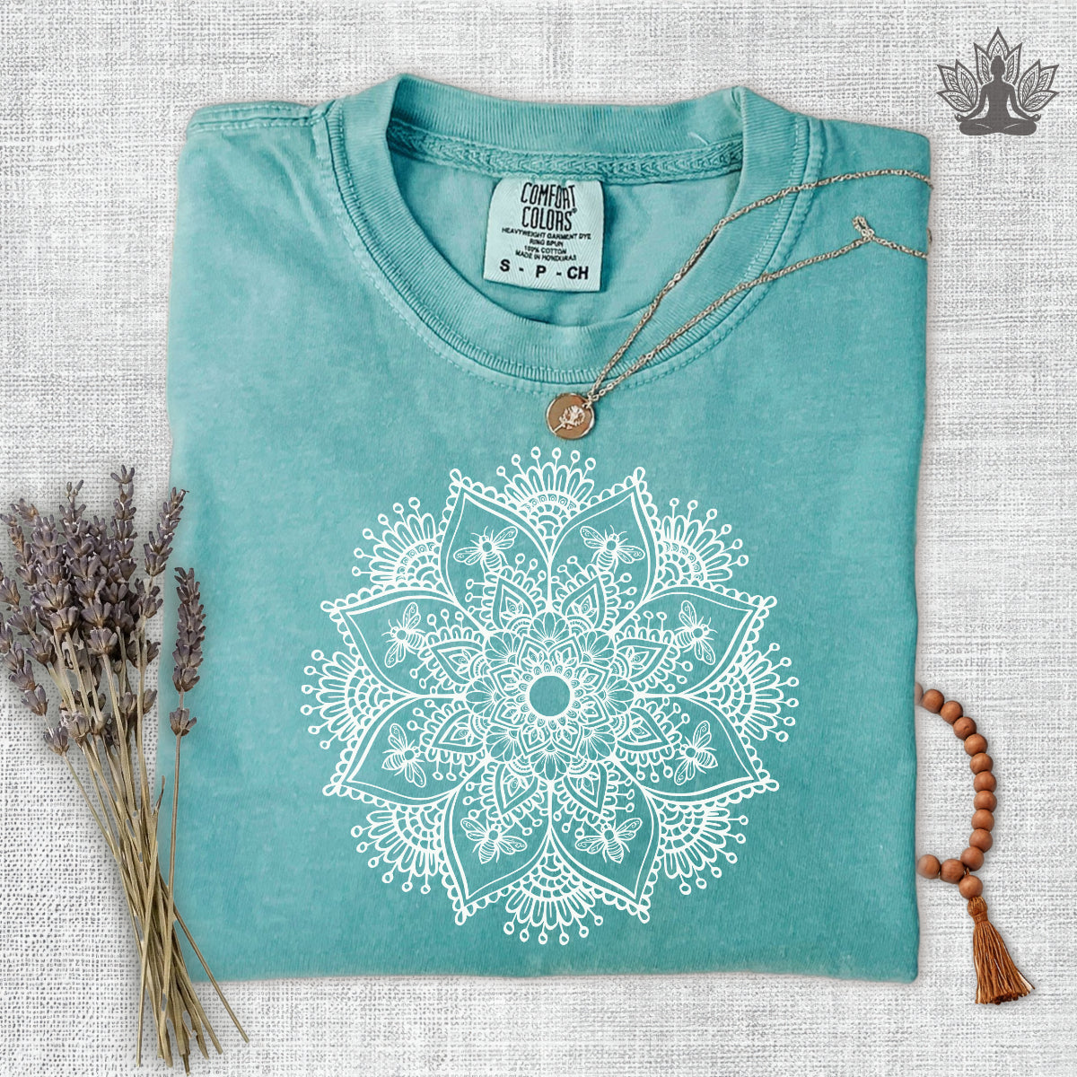 Delicate Mandala & Bees Comfort Colors Tee
