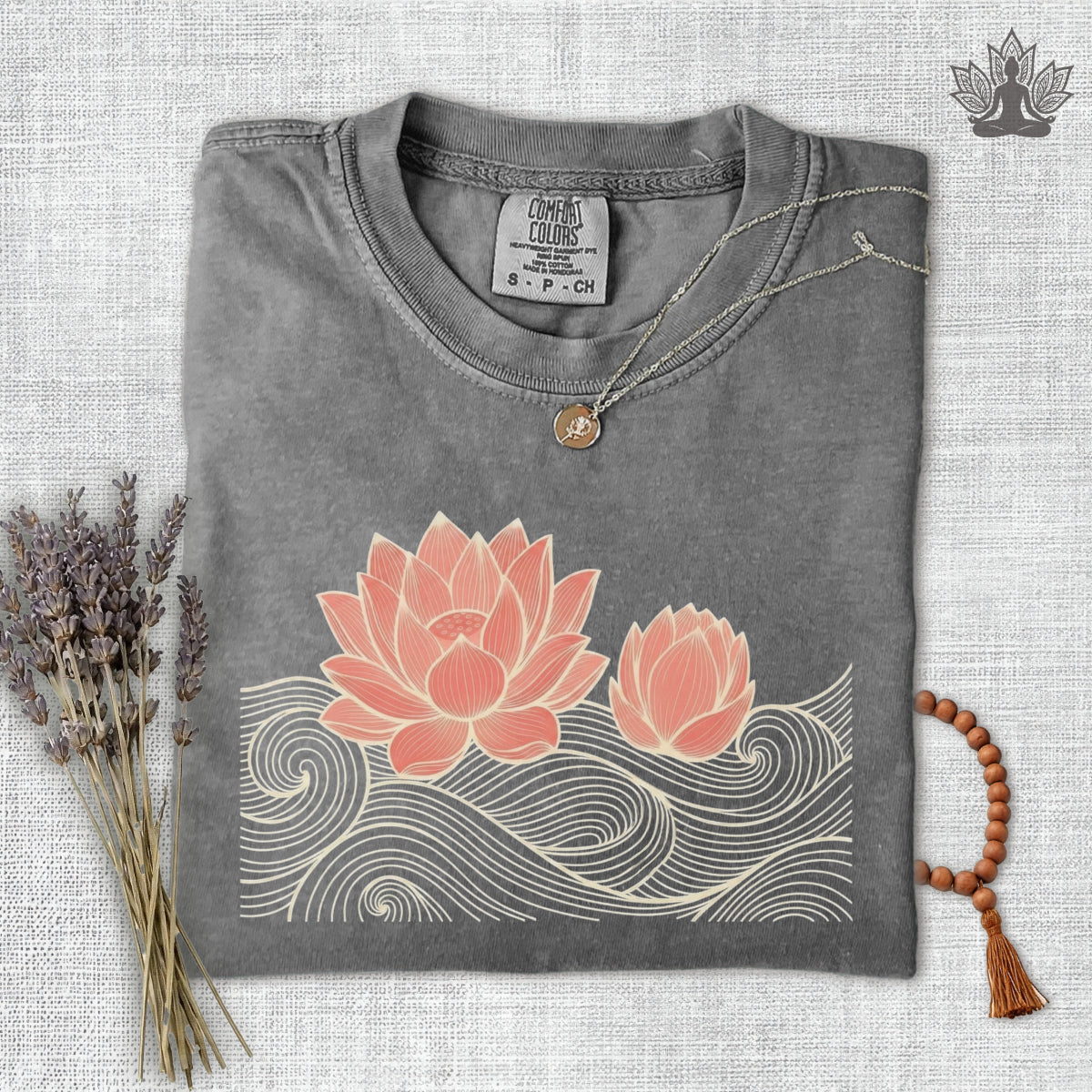 Retro Waves & Lotus in Bloom Comfort Colors Tee