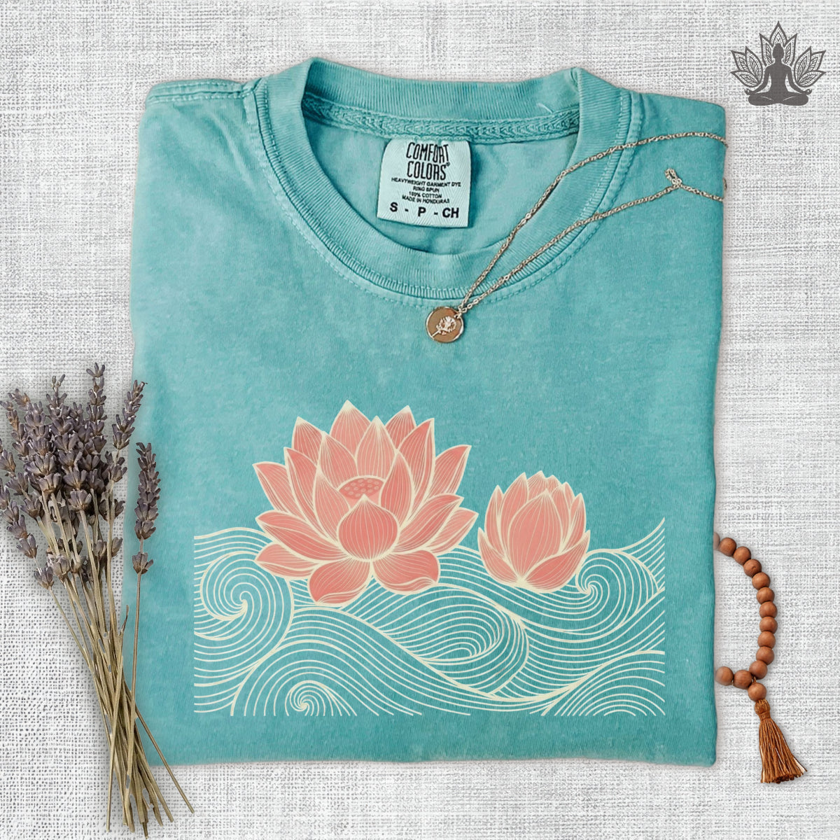 Retro Waves & Lotus in Bloom Comfort Colors Tee