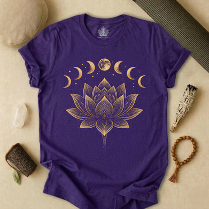 Golden Lotus & Moon Phases Tee