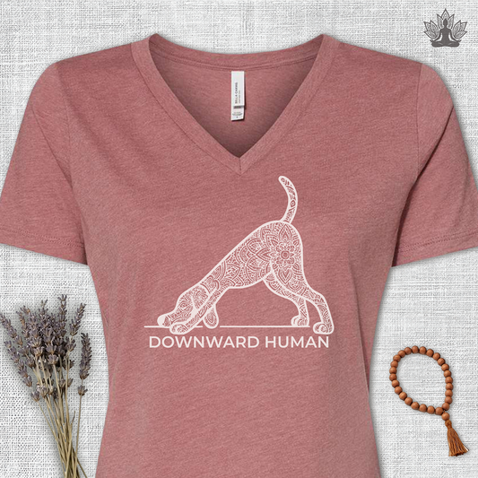 Downward Human V-Neck Tee