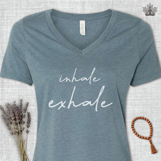 Inhale Exhale V-Neck Tee
