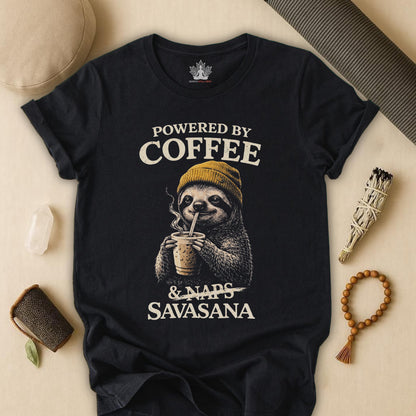 Powered By Coffee & Savasana Tee