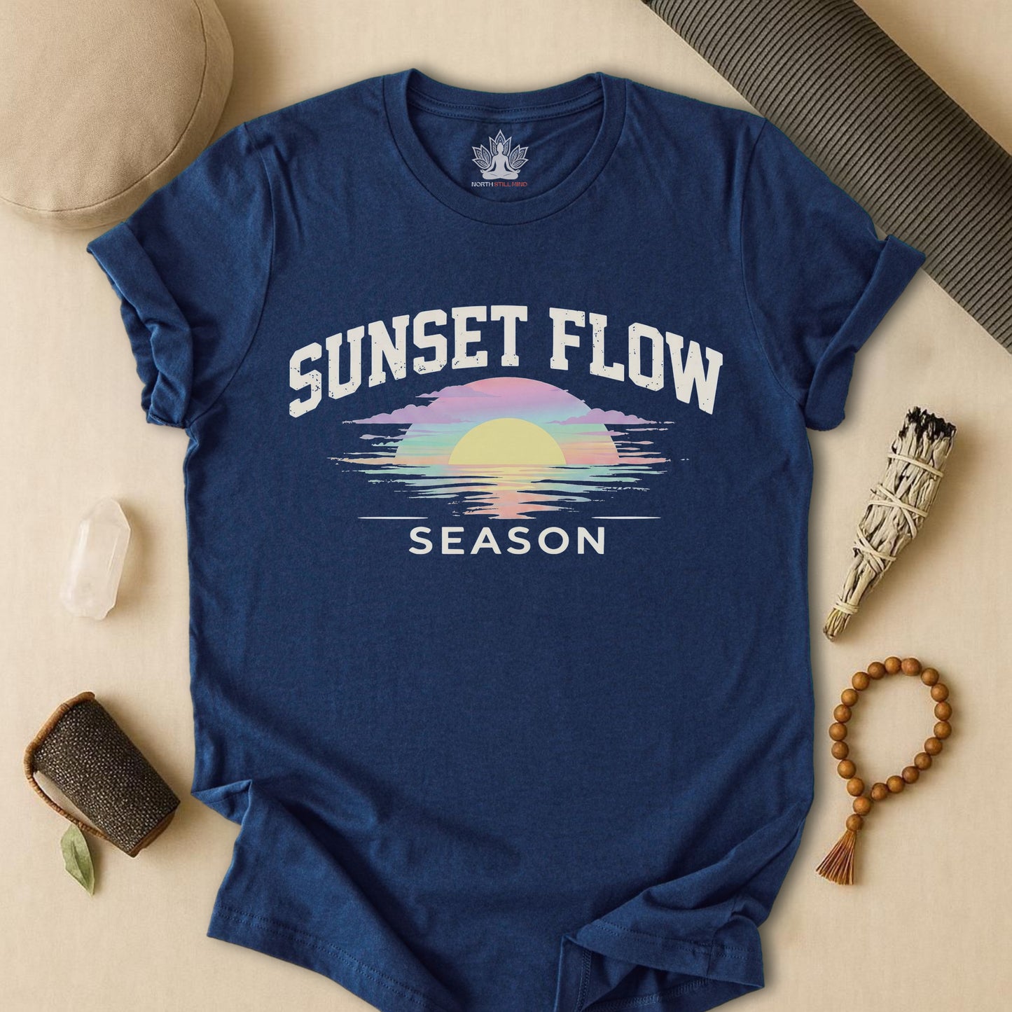 Retro Pastel Sunset Flow Season Tee