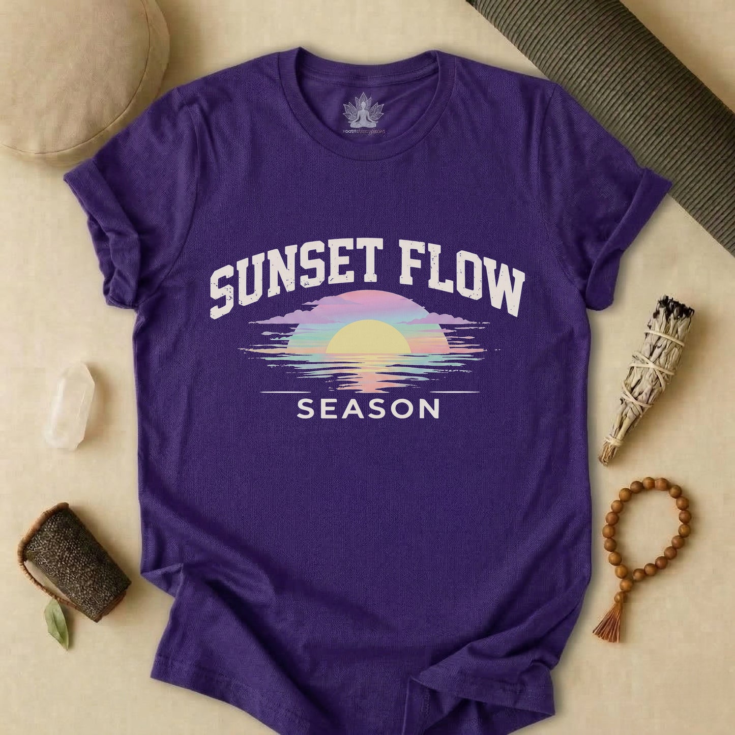 Retro Pastel Sunset Flow Season Tee