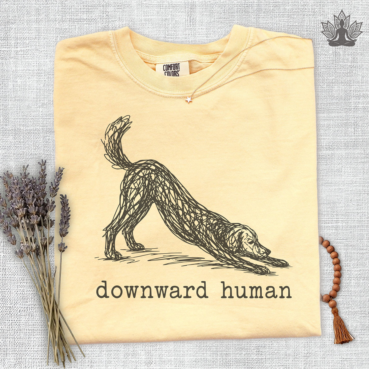 Line Art Downward Human Comfort Colors® Tee