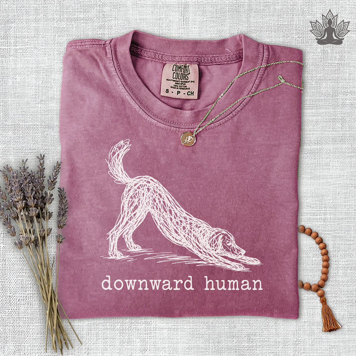 Line Art Downward Human Comfort Colors® Tee