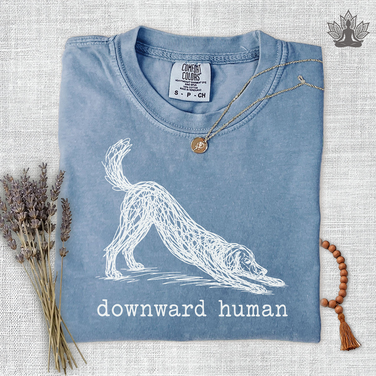Line Art Downward Human Comfort Colors® Tee