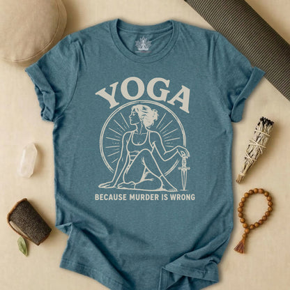 Yoga Because Murder Is Wrong Retro Tee