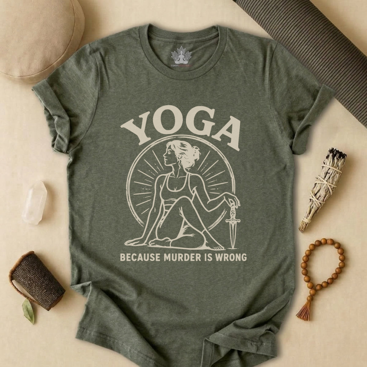 Yoga Because Murder Is Wrong Retro Tee
