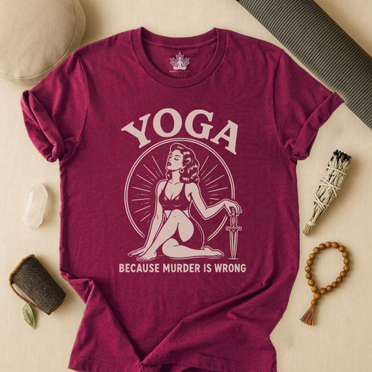 Yoga Because Murder Is Wrong Vintage Tee