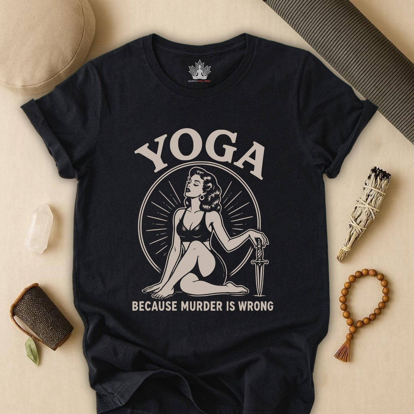 Yoga Because Murder Is Wrong Vintage Tee