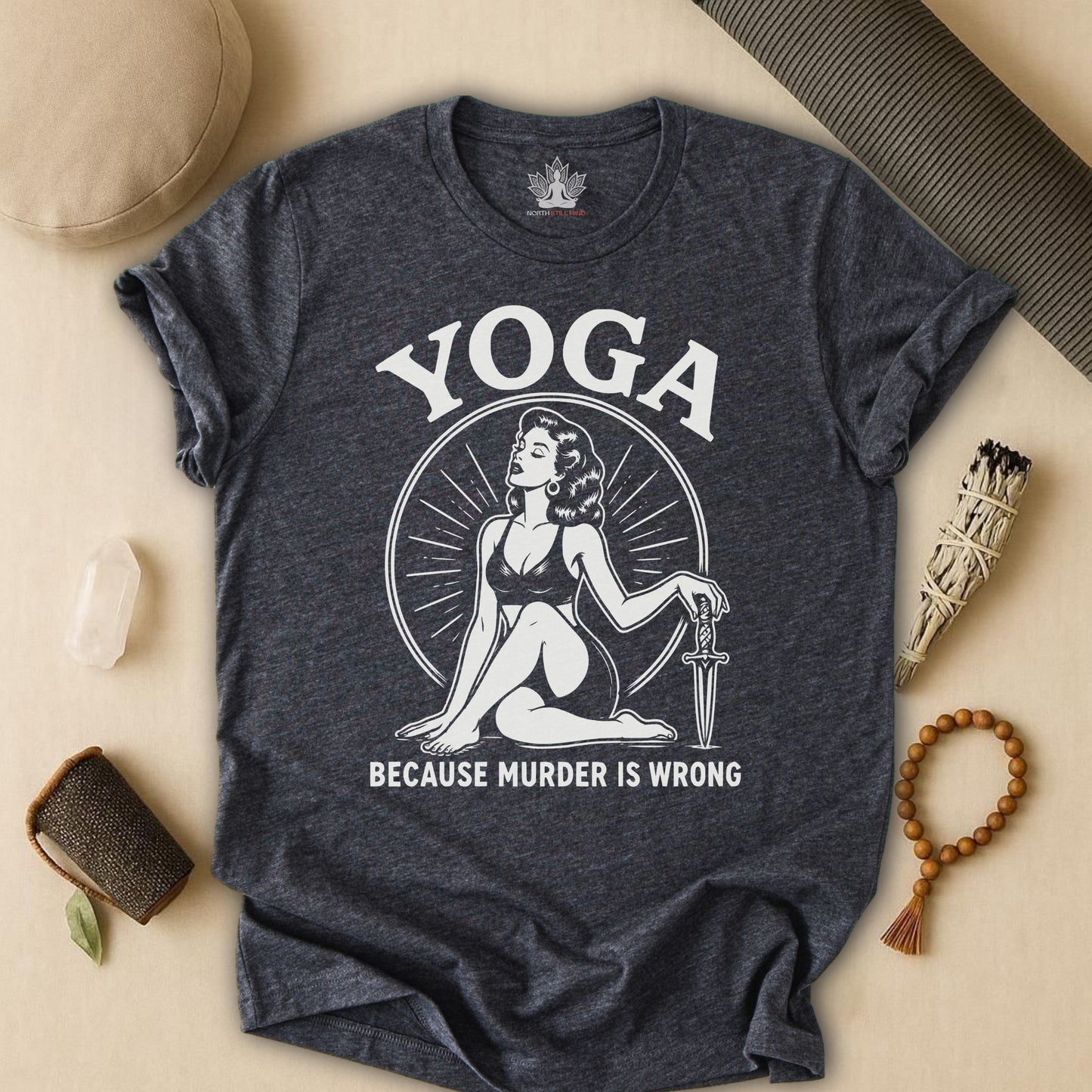 Yoga Because Murder Is Wrong Vintage Tee