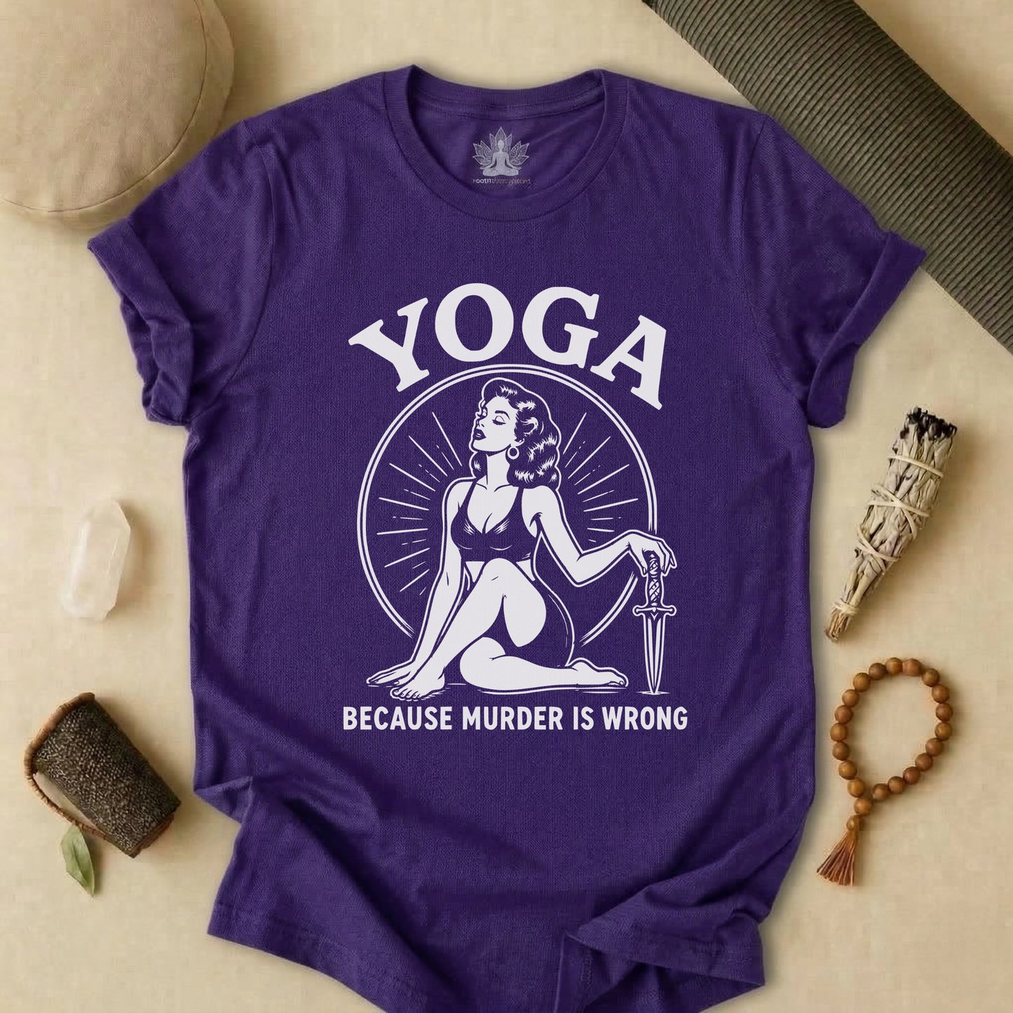 Yoga Because Murder Is Wrong Vintage Tee