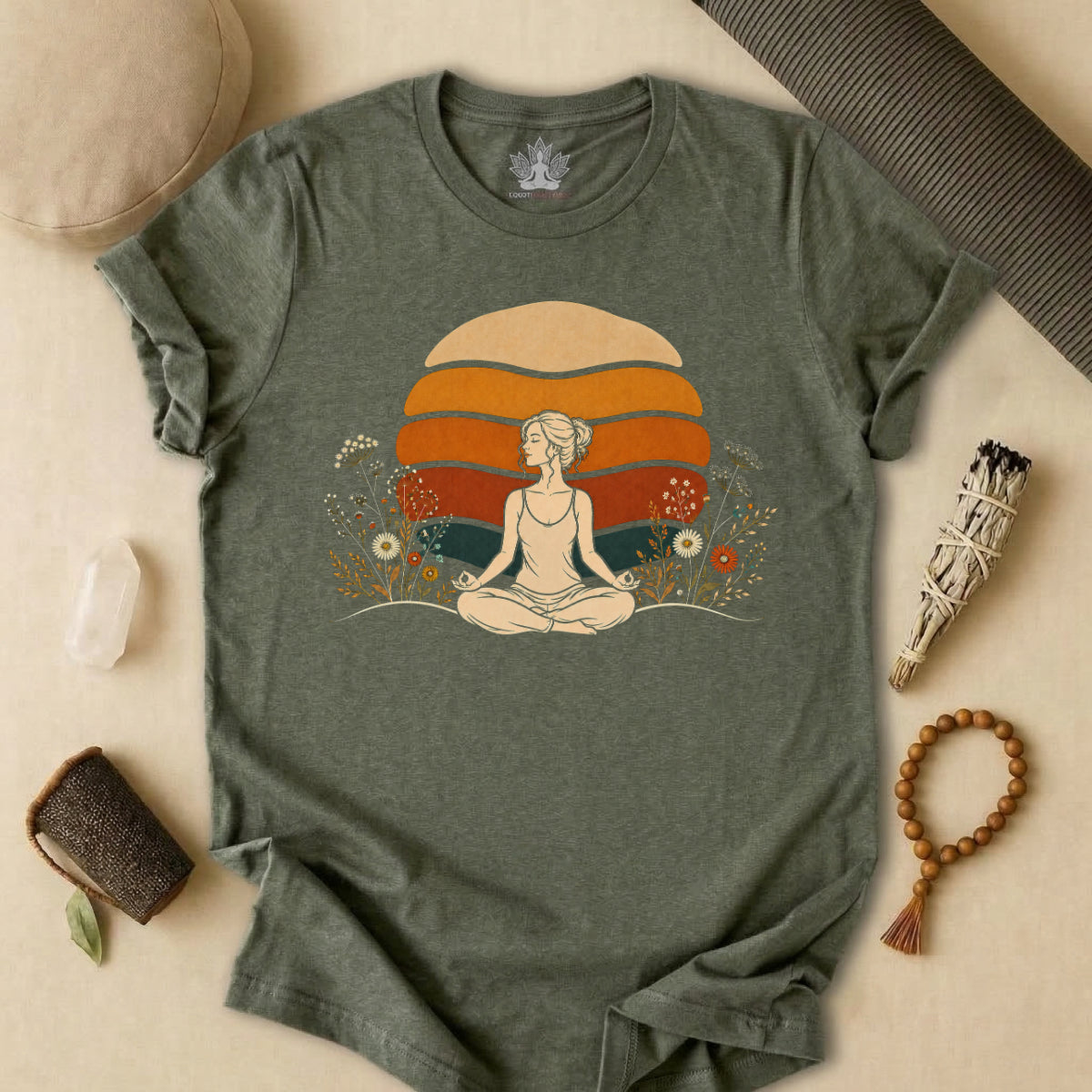 Retro Sunset Meditation Tee