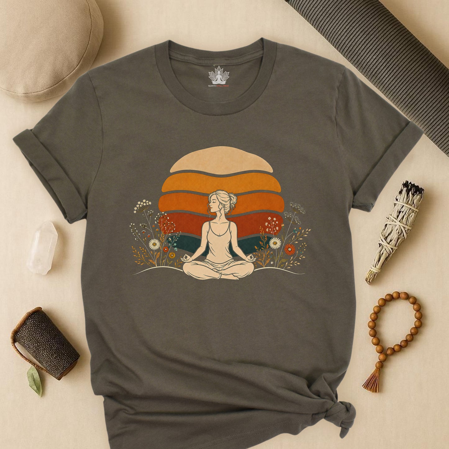 Retro Sunset Meditation Tee