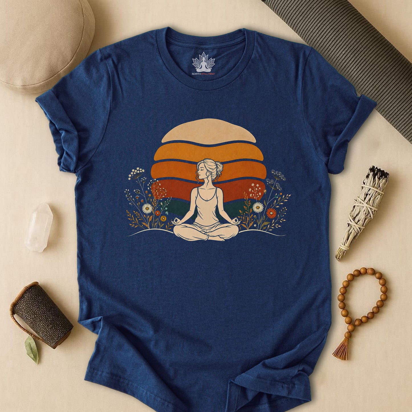 Retro Sunset Meditation Tee