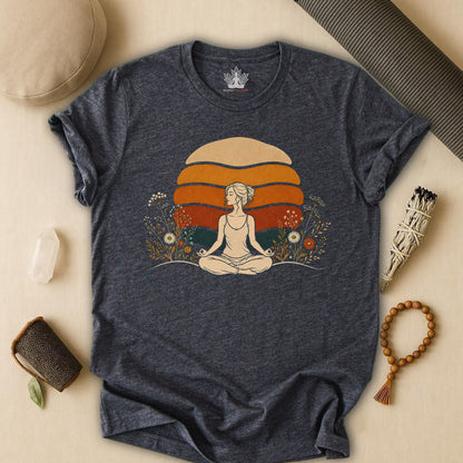 Retro Sunset Meditation Tee