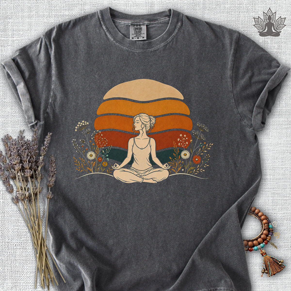 Retro Sunset Meditation Comfort Colors® Tee