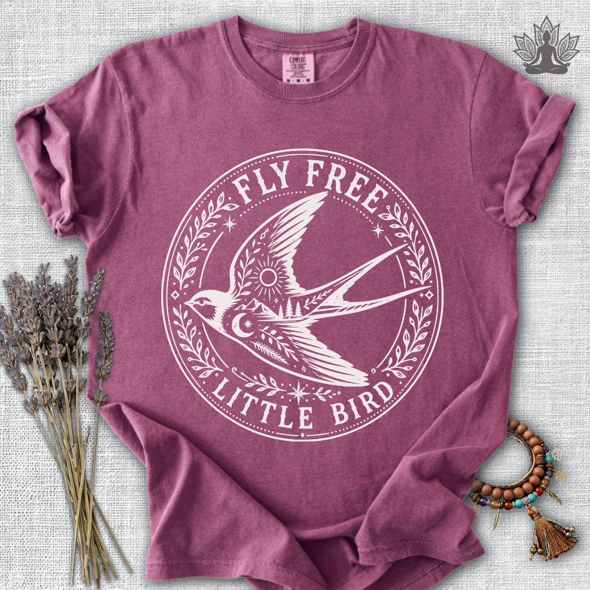 Fly Free, Little Bird Badge Comfort Colors® Tee