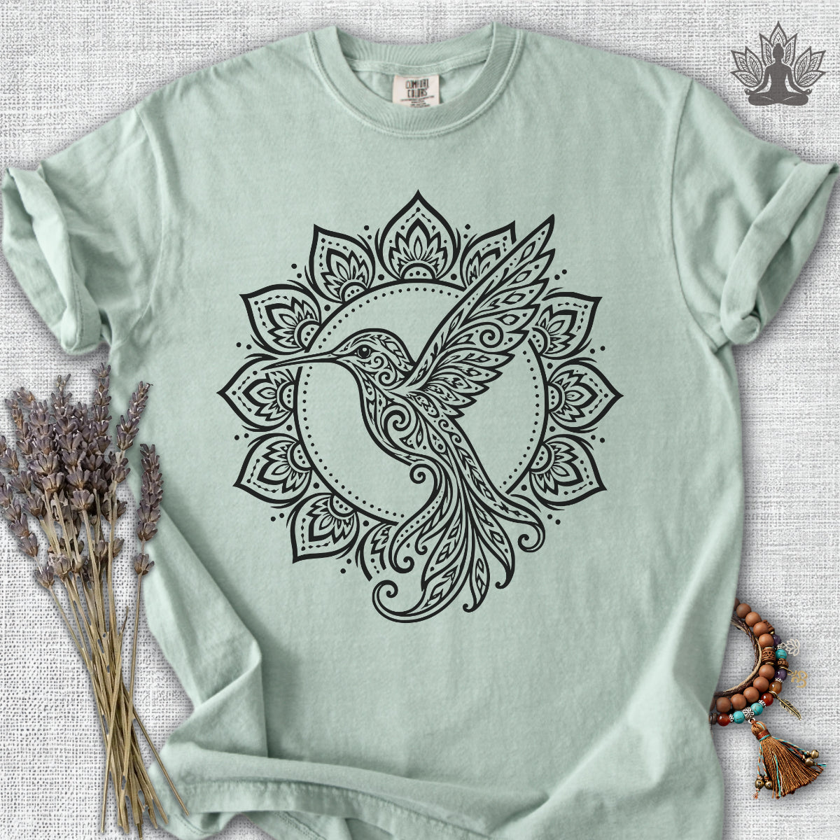 Hummingbird & Mandala Comfort Colors® Tee