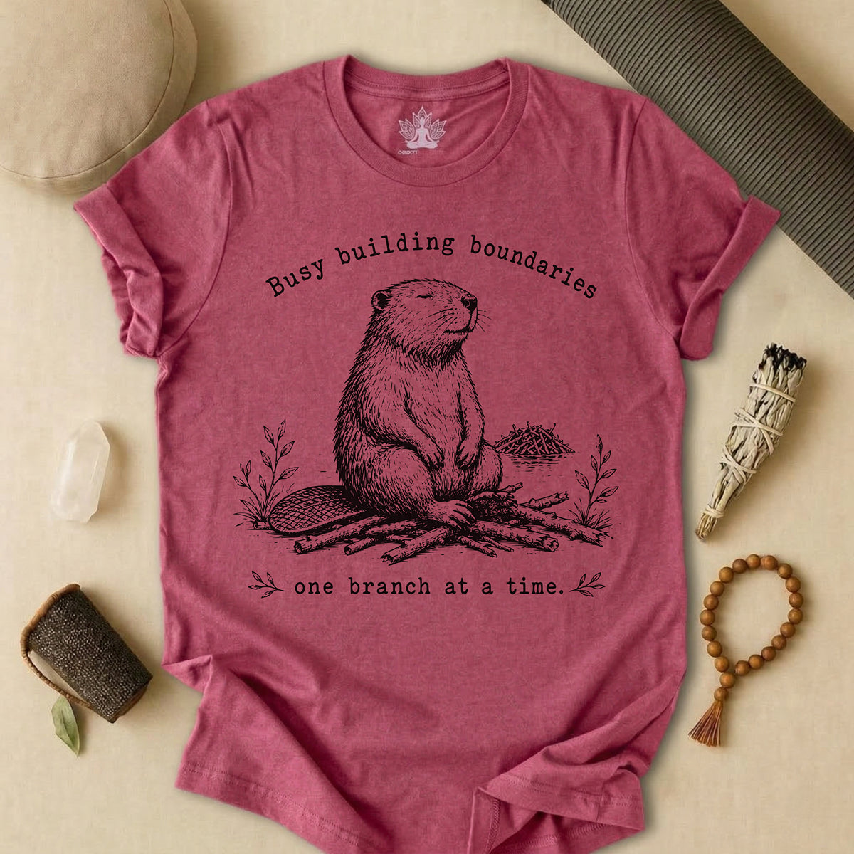 Busy Building Boundaries Beaver Tee