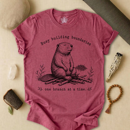 Busy Building Boundaries Beaver Tee