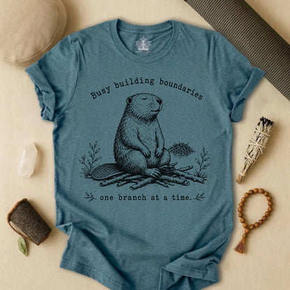 Busy Building Boundaries Beaver Tee
