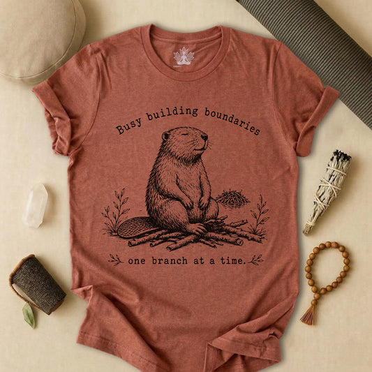 Busy Building Boundaries Beaver Tee