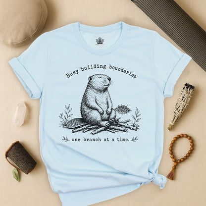 Busy Building Boundaries Beaver Tee