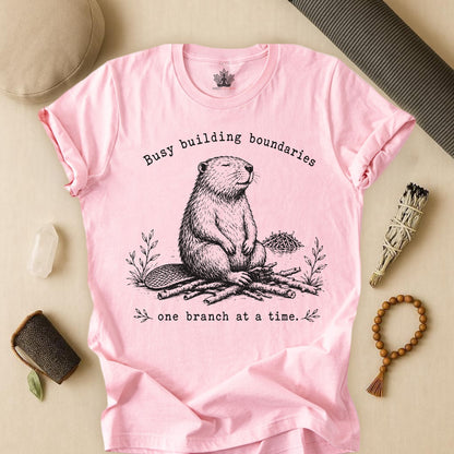 Busy Building Boundaries Beaver Tee