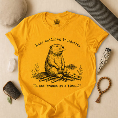 Busy Building Boundaries Beaver Tee