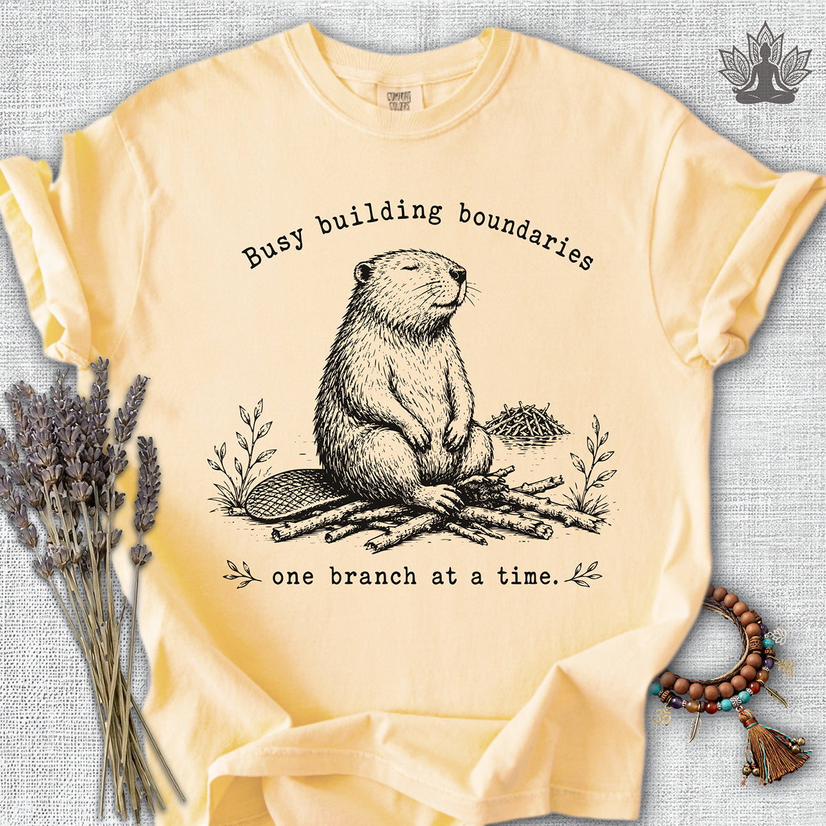 Busy Building Boundaries Beaver Comfort Colors® Tee
