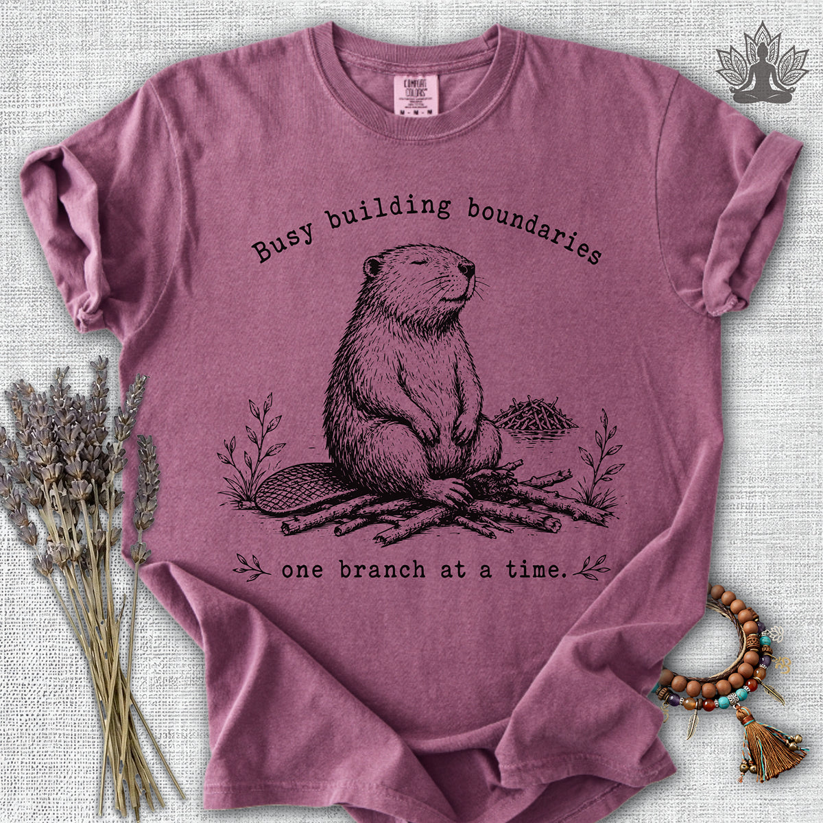 Busy Building Boundaries Beaver Comfort Colors® Tee